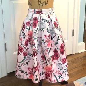Floral Box Pleat Skirt